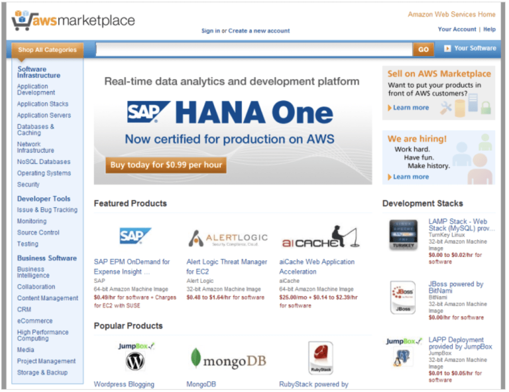Designed and launched AWS Marketplace as the sole UX designer. Shaped both buyer's and seller's experiences for cloud solutions deployed onto AWS as a cloud-based software solutions on a SaaS model. Created the official logo. AWS Marketplace was launched on April 19, 2012.