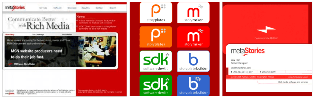 MetaStories website and product line brands. The stationary set was a Bronze Medal winner for Neenah Paper Letterhead Paperworks Competition, Northwest Region.